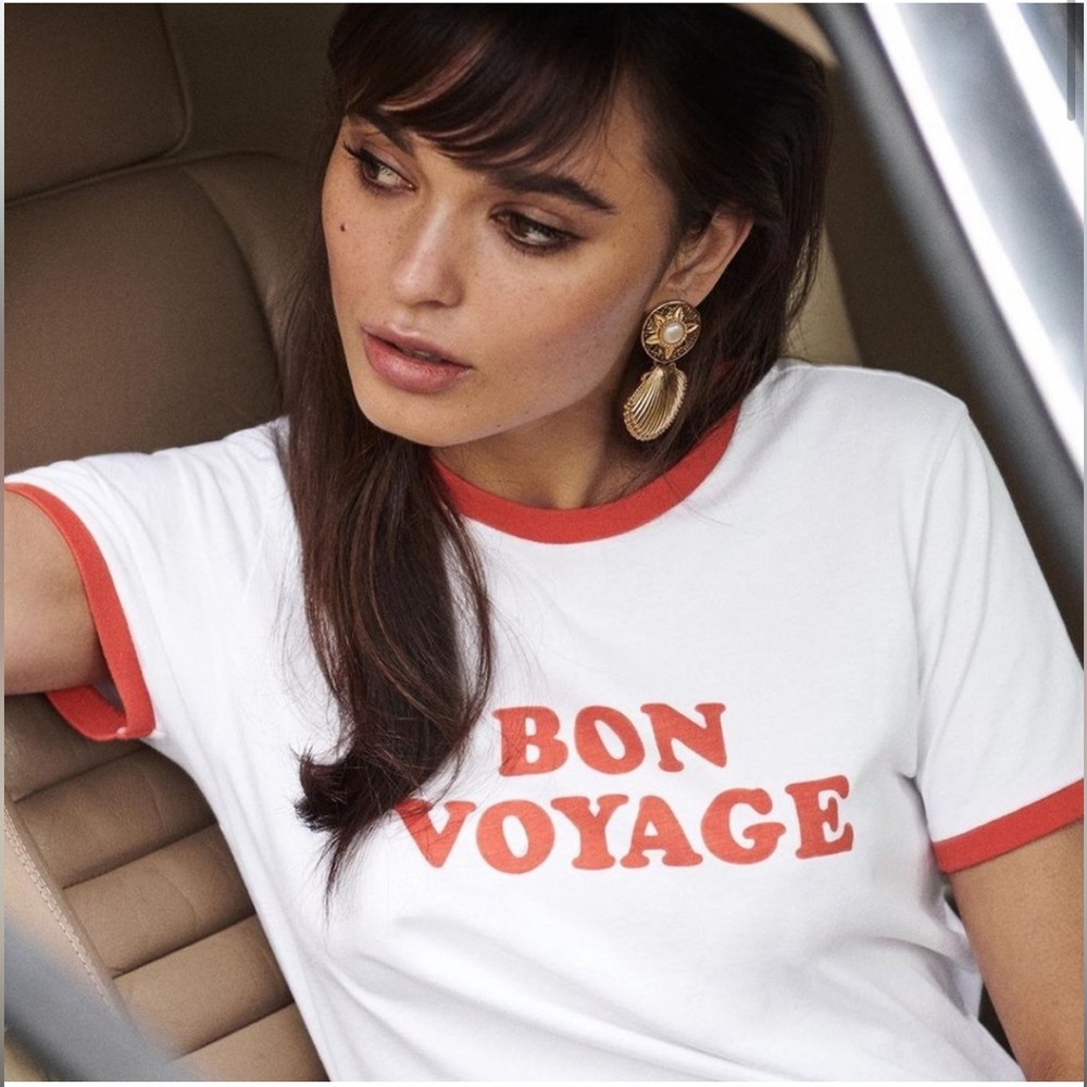 Sezane Retro Bon Voyage Tee. Size S